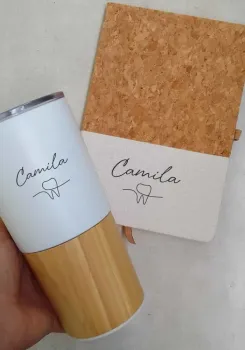 Kit Personalizado Copo Térmico e Bloquinho\agenda