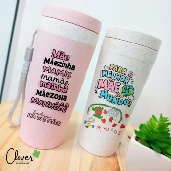 Copo Fibra de Bambu 350ml Personalizado Térmico