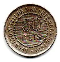 1887 - 50 Réis - Moeda Brasil Império - Polida - Foto 2
