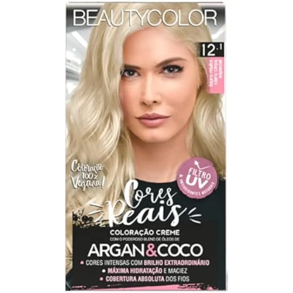 Tintura Permanente Loiro Muito Claro Cinza Beauty Color Imagem