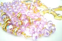 Terço Imaculada Conceição Cristal Lilás Cruz Strass Preciosa - Foto 3