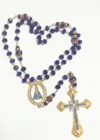 Terço Noiva Nossa Senhora Aparecida Dourado Cristais Premium - Foto 3