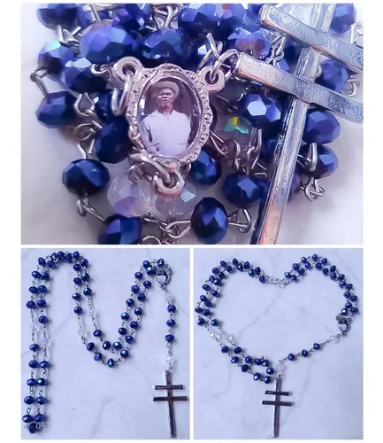 Terço Mestre Irineu  Santo Daime - Cristal 8mm Boreal