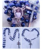 Terço Mestre Irineu  Santo Daime - Cristal 8mm Boreal