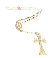 Terço De Noiva Com Nome Personalizado Dourado Cruz Strass - Foto 3