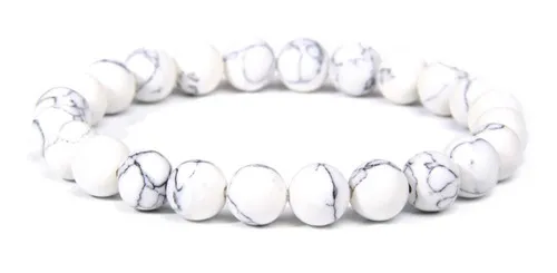 Pulseira De Pedra Howlita Branca 