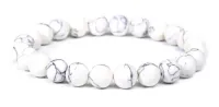 Pulseira De Pedra Howlita Branca 