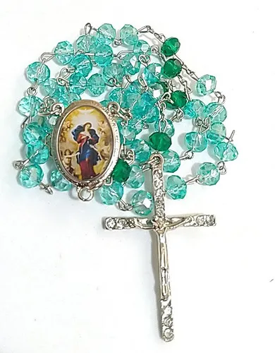 Terço Nossa Senhora Desatadora De Nós Cristal 8mm  Imagem