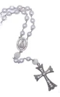Terço De Noiva Pérolas Brancas 10mm Aparecida Grande Strass - Foto 2