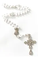 Terço De Noiva Pérolas Brancas 8mm Aparecida 