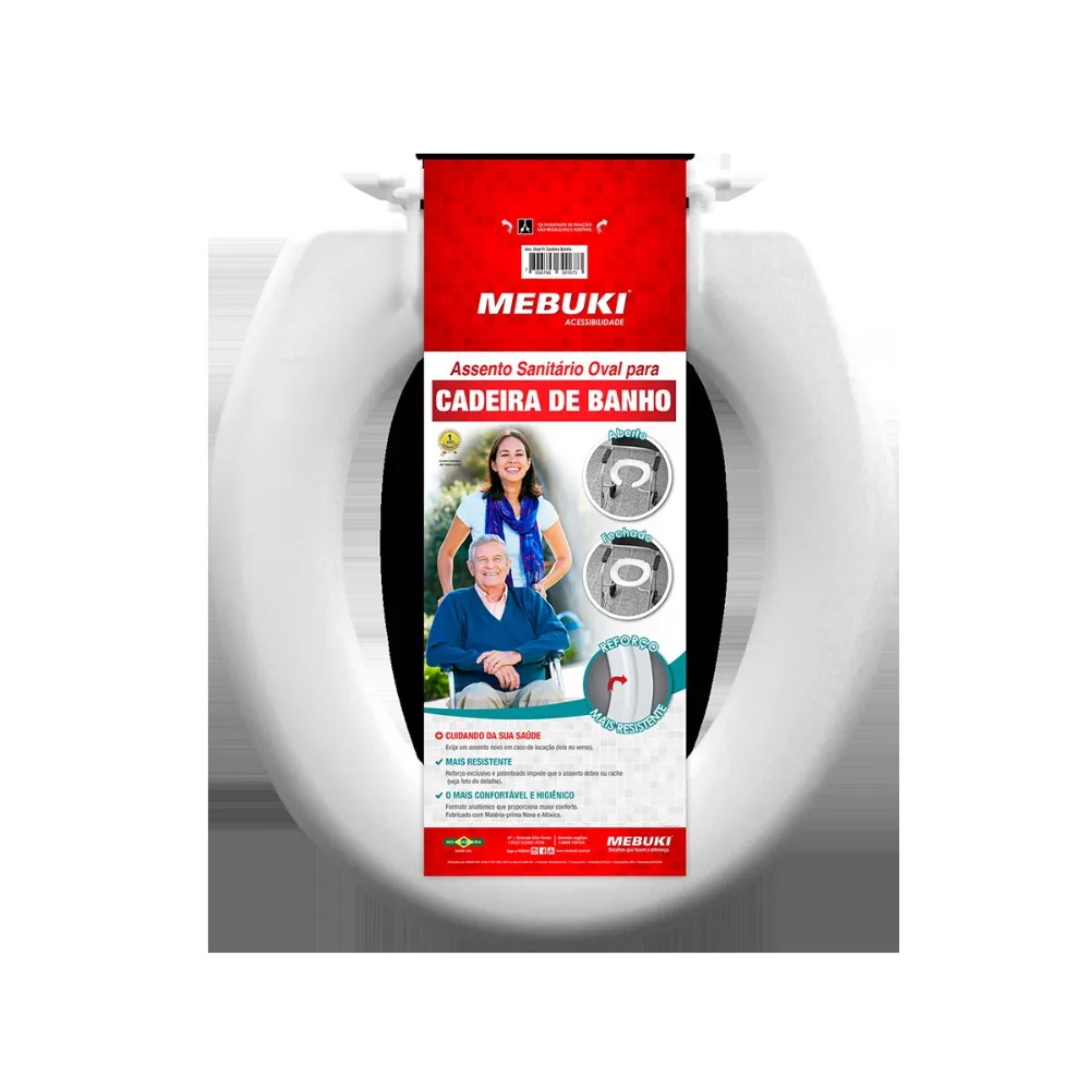 Assento Oval para Cadeira de Banho fechado MEBUKI
