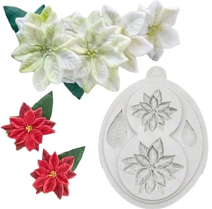 Molde de Silicone Poinsétias Dupla