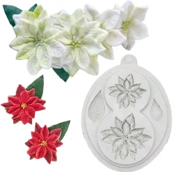Molde de Silicone Poinsétias Dupla