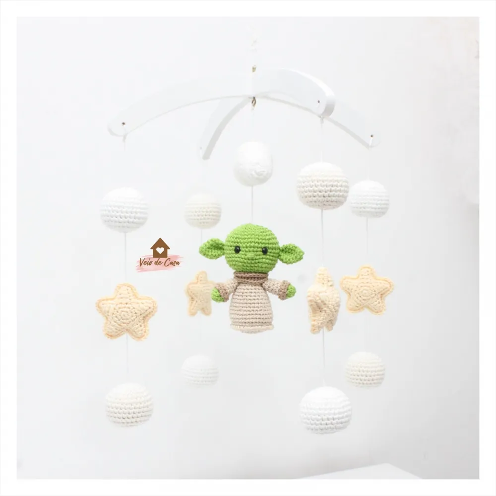 Móbile Baby Yoda  - Estrelas + Bolinhas Imagem