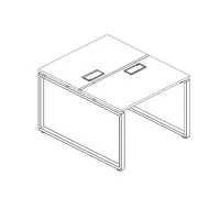 Estação de Trabalho Mesa Plataforma Para 2 Lugares Pé Metal  Quadro com Caixa Para Tomadas Lexus