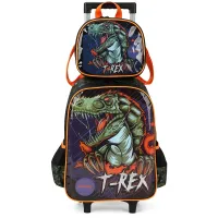 Kit Mochila e lancheira T-REX Preto Luxcel 