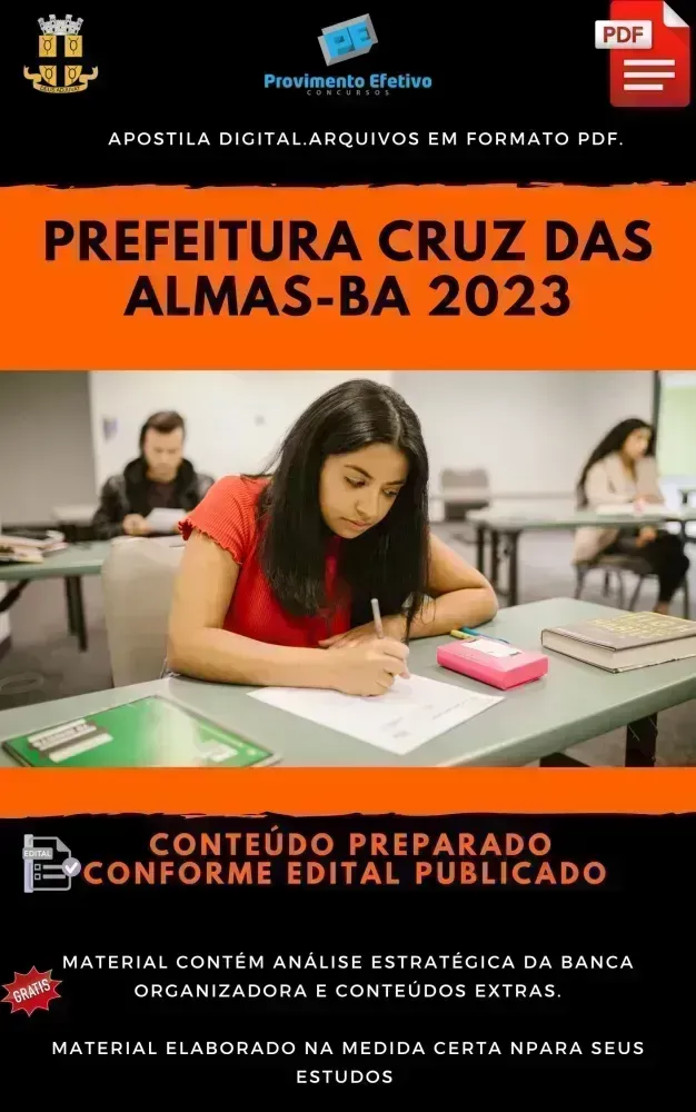 Apostila Pref Cruz das Almas BA Professor Educação Física  2023 