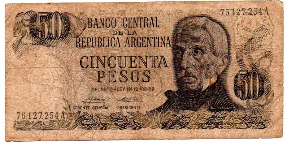 Argentina - 50 Pesos - Cédula Estrangeira - BC