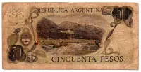 Argentina - 50 Pesos - Cédula Estrangeira - BC - Foto 2