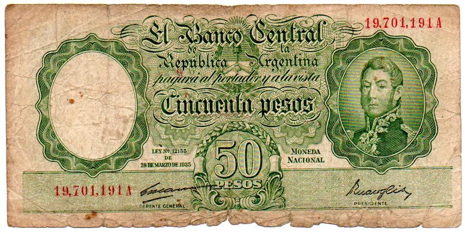 Argentina - 50 Pesos - Cédula Estrangeira - UTG