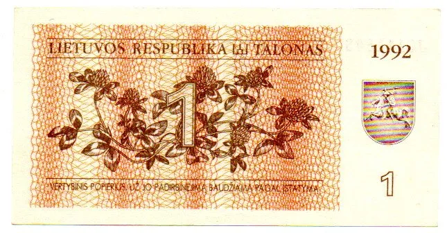 Lituânia - 1 Talonas - Cédula Estrangeira - Sob/Fe