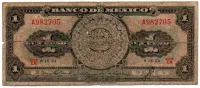México - 1 Peso - Cédula Estrangeira - R