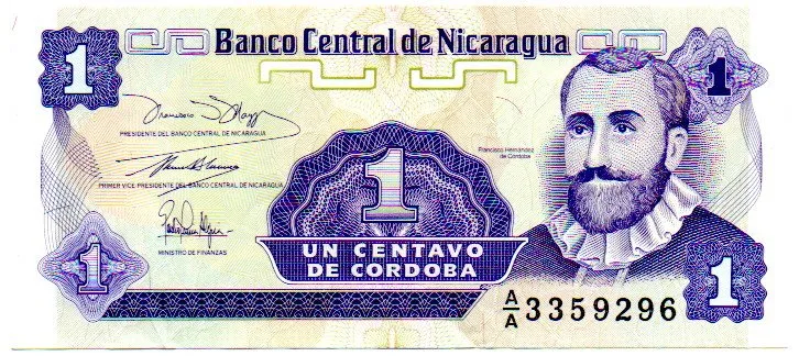 Nicarágua - 1 Centavo de Cordoba - Cédula Estrangeira - Sob