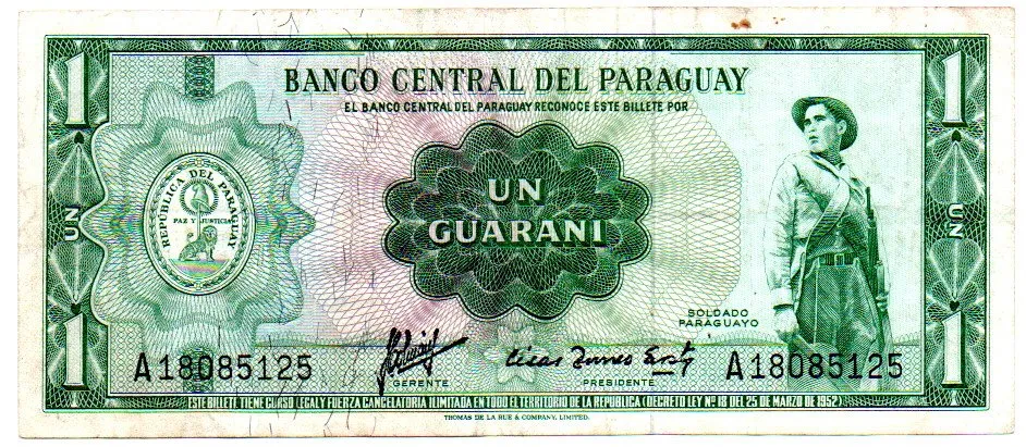 Paraguai - 1 Guarani - Cédula Estrangeira - MBC