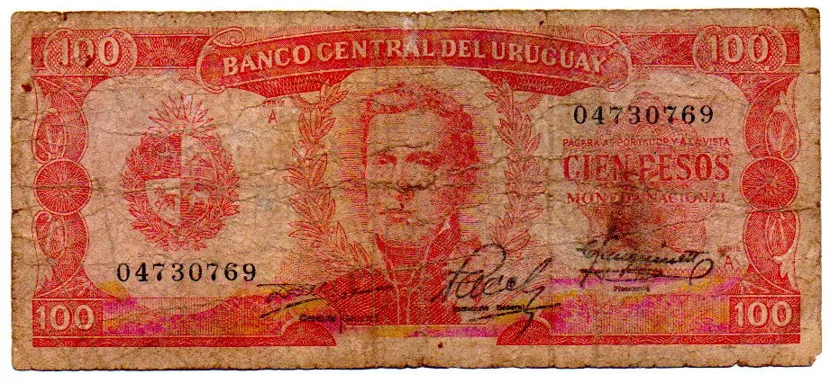 Uruguai - 100 Pesos - Cédula Estrangeira - R