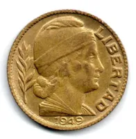 Argentina - 1949 - 20 Centavos - ERRO: Cunho Marcado (Data)