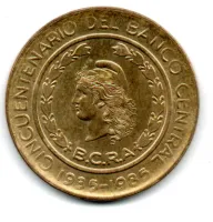 Argentina - 1985 - 50 Pesos - Comemorativa - Cinquentenario del Banco Central - Foto 2