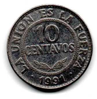 Bolívia - 1991 - 10 Centavos