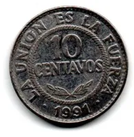 Bolívia - 1991 - 10 Centavos
