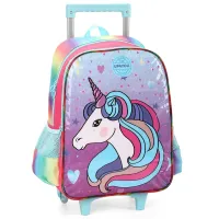 Kit Mochila e lancheira Unicórnio Azul 2024  - Foto 2
