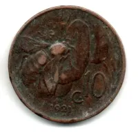 Itália - 1921 - 10 Centesimi - C/ Mossas