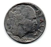 Itália - 1940 - 20 Centesimi - C/ Mossas