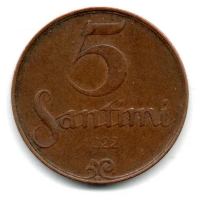 Letônia - 1922 - 5 Santimi