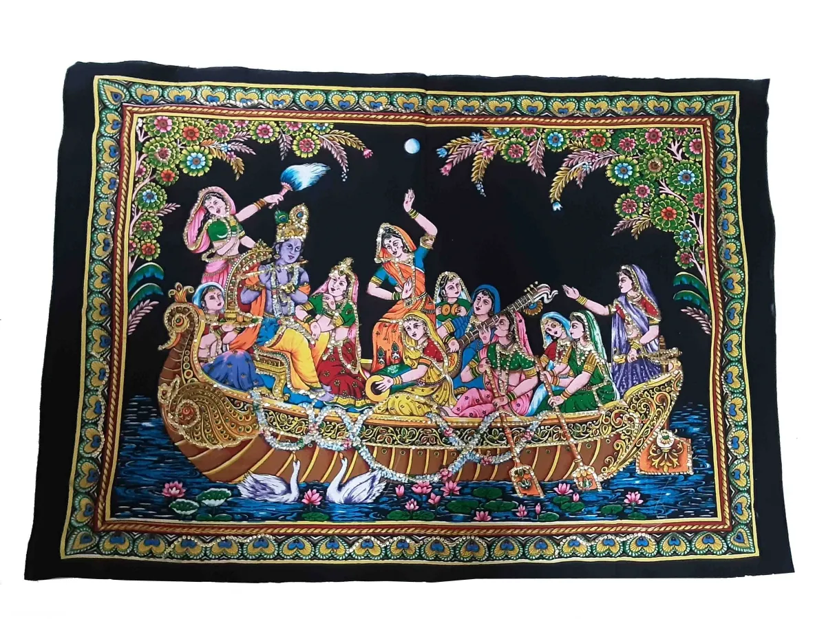 Tapeçaria Pano Decorativo - Krishna, Raddha & Consortes Imagem