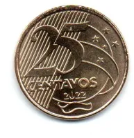 2022 - 25 Centavos - Moeda Brasil - Sob/FC