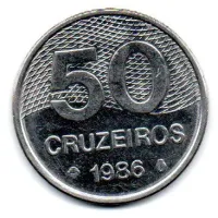1986 - 50 Centavos - Moeda Brasil - Estado de Conservação: Muito Bem Conservada (MBC)
