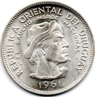 Uruguai - 1961 - 10 Pesos - Prata .900 - Aprox. 12,5g - 33mm - Comemorativa (Sesquicentenário da Revolução Contra a Espanha) - Foto 2