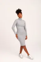 Vestido Manga Longa  Lady Griffe Cinza - Foto 6