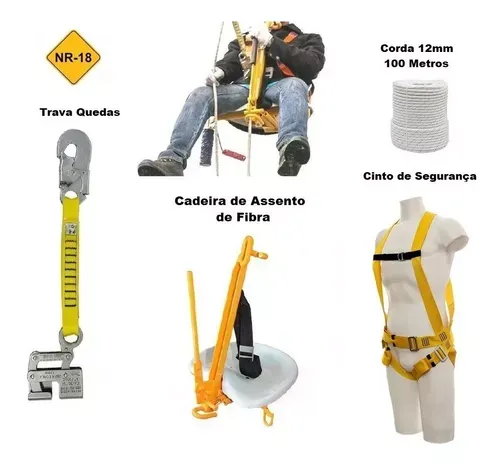 Kit Completo Trabalho Em Altura Predial Cadeirinha Suspensa
