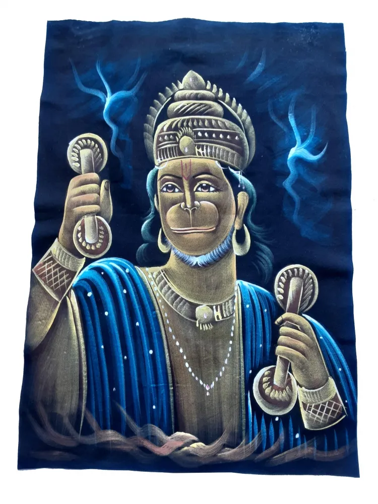 Hanuman - Impressão Sobre Tecido.  Imagem