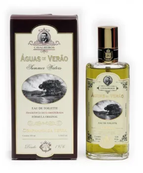 Águas de Verão - Cavalheiros - Perfume seco amadeirado.  O mais antigo perfume masculino ainda produzido no Brasil. Fórmula original, desde 1976.  Embalagem luxo 100 ml.