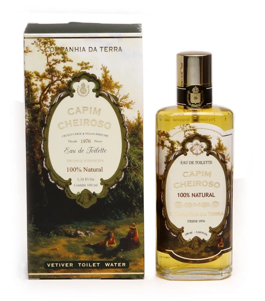 Capim Cheiroso - O VERDADEIRO VETIVER -  Perfume com óleo 100% puro e natural de Vetiveria zizanoides.  Embalagem luxo 100 ml. 