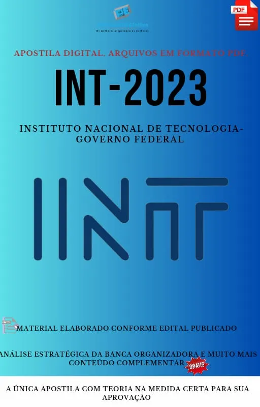 Apostila INT Pesquisador Adjunto CATÁLISE Ano 2023 Imagem