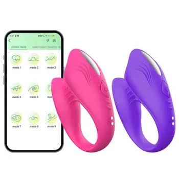 Vibrador de Casal com APP Recarregável 9 Vibrações - 7388