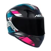 Capacete ASX City Start Preto Tifany Rosa - Foto 6