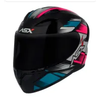 Capacete ASX City Start Preto Tifany Rosa - Foto 8